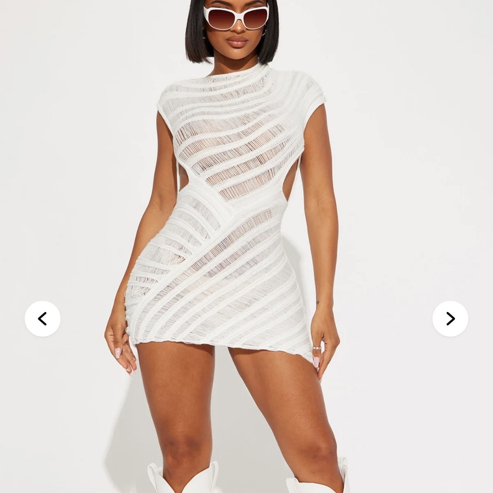 Fashion Nova White Swim cover up